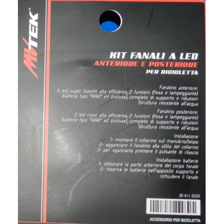 Kit fanale anteriore e posteriore a led MV TEK