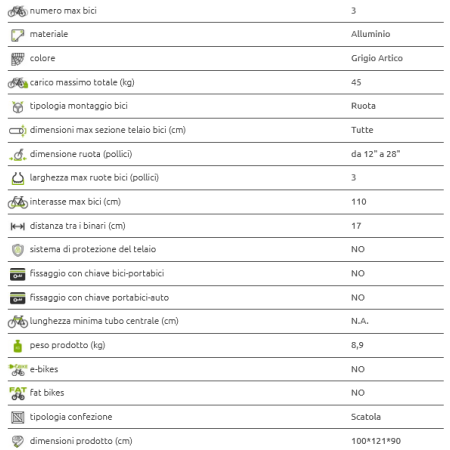 PORTABICI POSTERIORE PADOVA PERUZZO